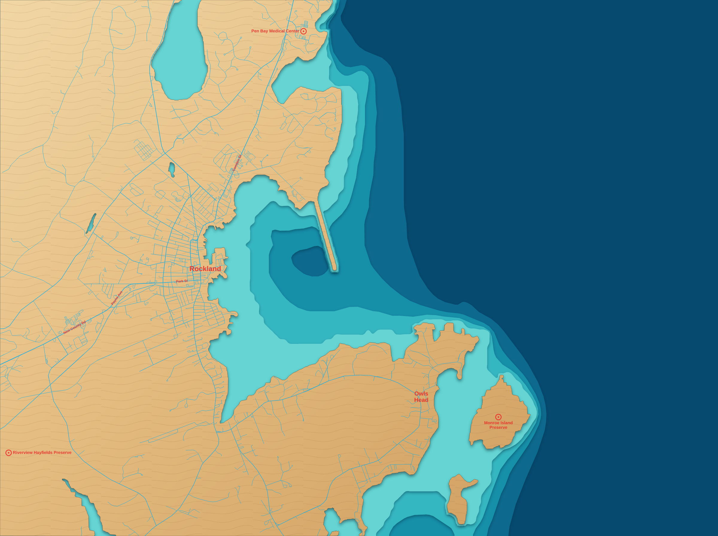 Full-color assembled preview of six aligned nautical map layers, supplied with the example export